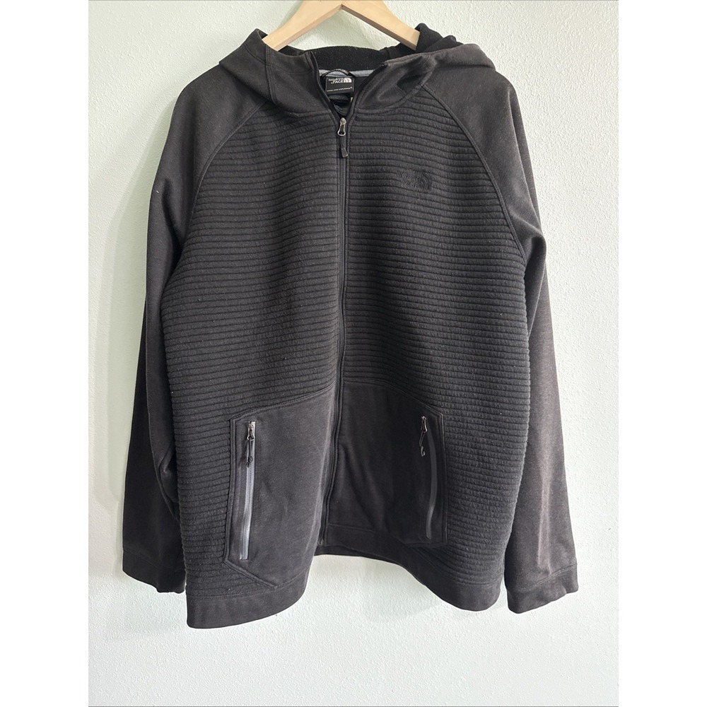 The North Face Thermal Insulator Jacket Black Full Zip Hood Mens XL